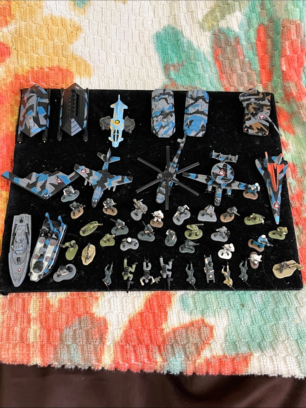 Blue Camouflage Military Collectible Set - Home Accents Decor